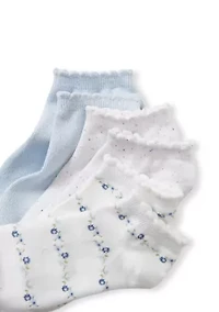 Floral Scallop Lowcut Socks - 3 pack
