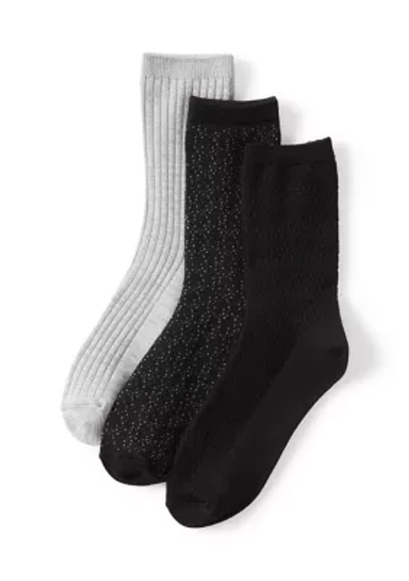 Midweight Birdseye Crew Socks - 3-Pack