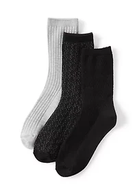 Midweight Birdseye Crew Socks - 3-Pack