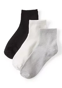 Midweight Texture Anklet Socks  - 3-Pack