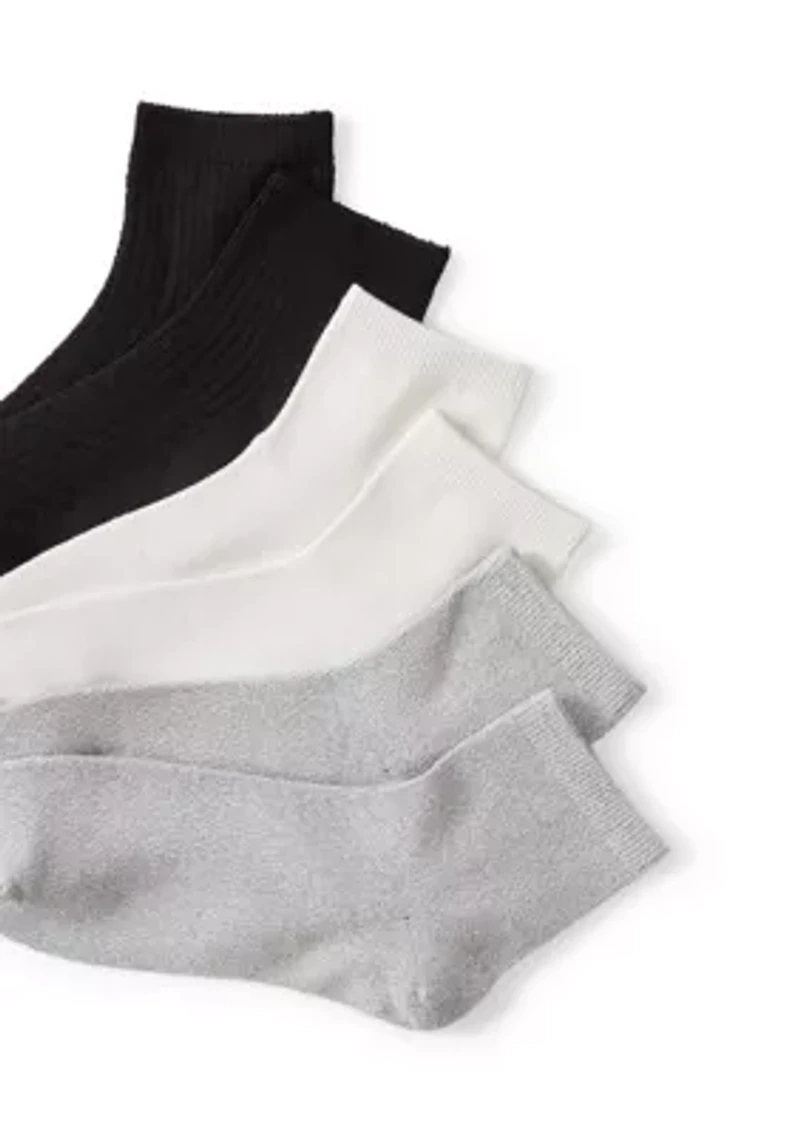 Midweight Texture Anklet Socks - 3-Pack