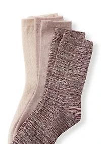 Women's Midweight Texture Crew Socks Set