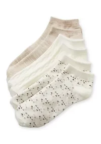 Birdseye Heart Low Cut Socks - 3 Pack