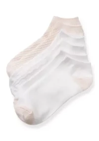 Diagonal Rib Texture Lowcut Socks - 3 Pack