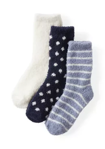 Cozy Stripes Crew Socks - 3-Pack