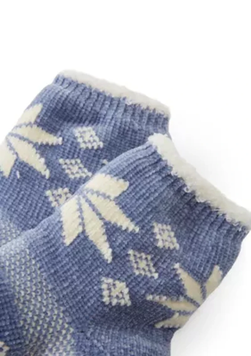 Women's Chenille Cozy Lined Snowflake Demi Crew Socks