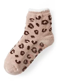 Chenille Cozy Lined Snowflake Demi Crew Socks 