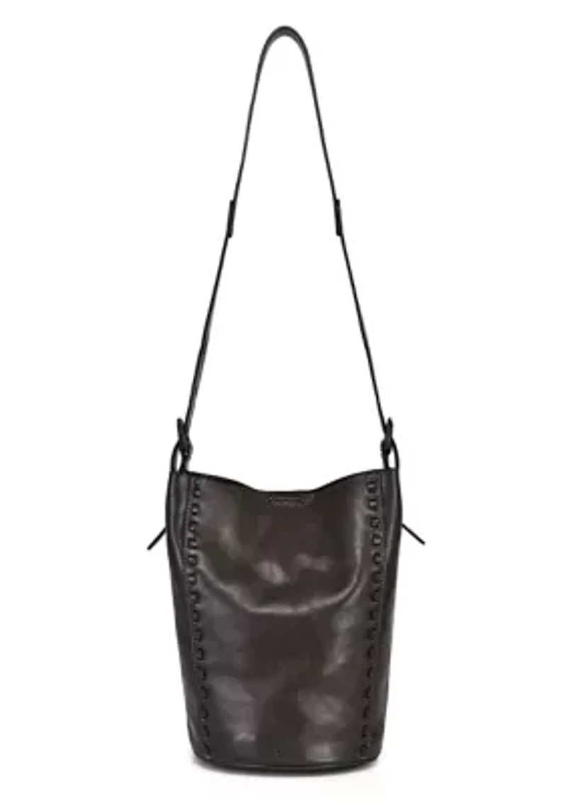 Juniper Small Handwoven Leather Barrel Crossbody