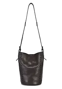 Juniper Small Handwoven Leather Barrel Crossbody