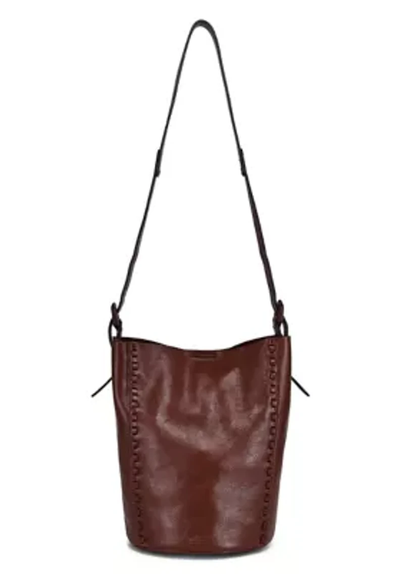 Juniper Small Handwoven Leather Barrel Crossbody