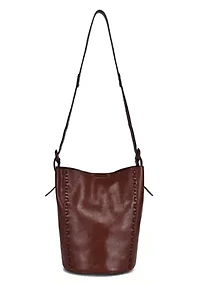 Juniper Small Handwoven Leather Barrel Crossbody