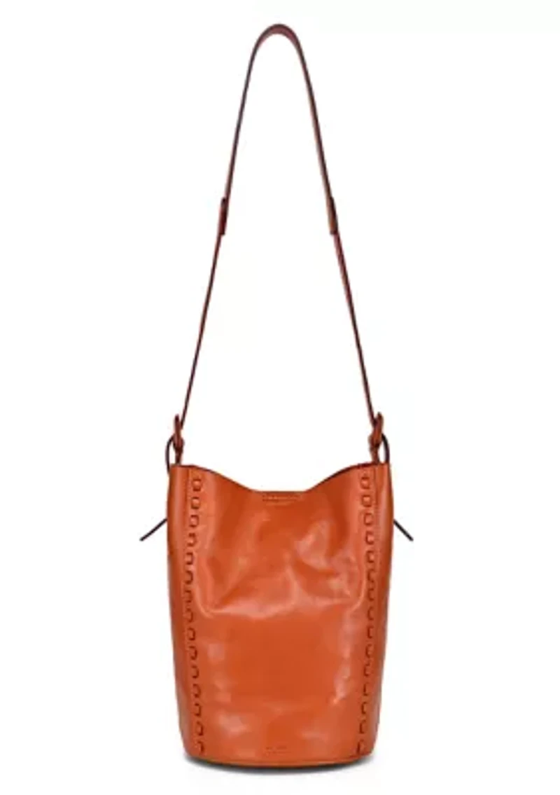Juniper Small Handwoven Leather Barrel Crossbody