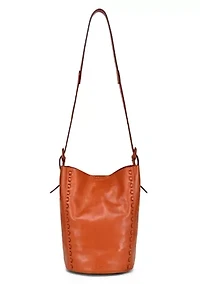 Juniper Small Handwoven Leather Barrel Crossbody