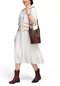 Juniper Small Handwoven Leather Barrel Crossbody