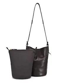 Juniper Small Handwoven Leather Barrel Crossbody