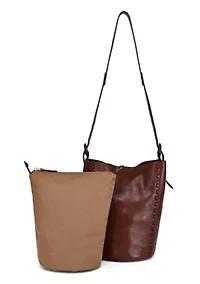 Juniper Small Handwoven Leather Barrel Crossbody