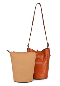 Juniper Small Handwoven Leather Barrel Crossbody