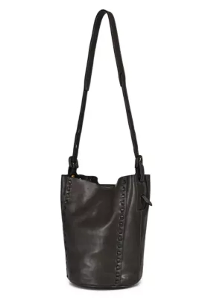 Juniper Small Handwoven Leather Barrel Crossbody