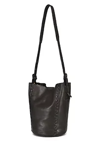 Juniper Small Handwoven Leather Barrel Crossbody