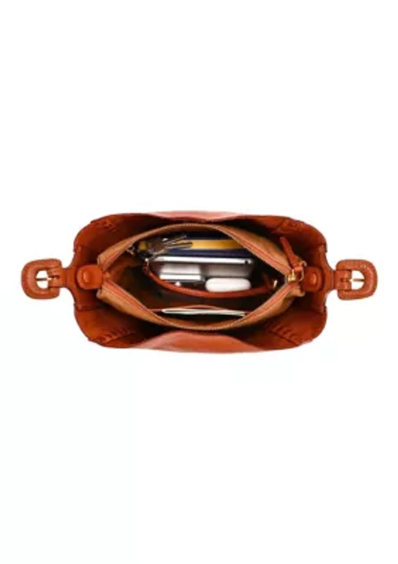 Juniper Small Handwoven Leather Barrel Crossbody