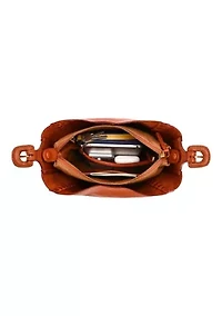 Juniper Small Handwoven Leather Barrel Crossbody