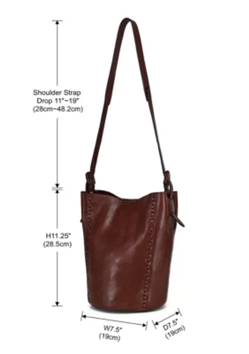 Juniper Small Handwoven Leather Barrel Crossbody
