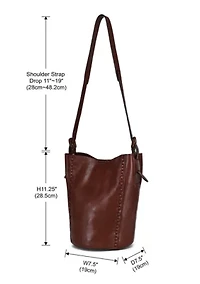 Juniper Small Handwoven Leather Barrel Crossbody