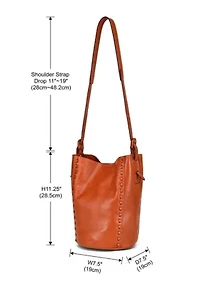 Juniper Small Handwoven Leather Barrel Crossbody