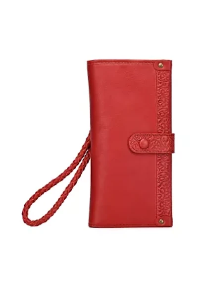 Iris Modular Leather RFID Wristlet Clutch