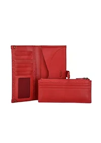 Iris Modular Leather RFID Wristlet Clutch