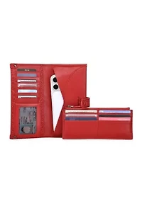 Iris Modular Leather RFID Wristlet Clutch