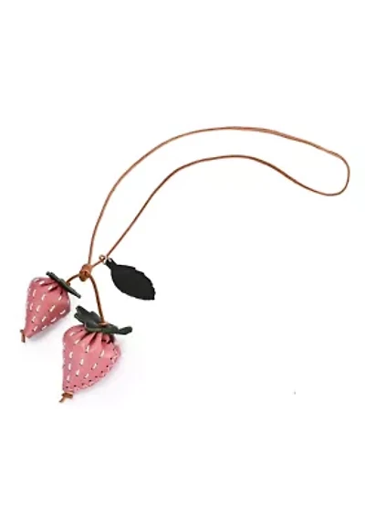 Strawberry Mini Handcrafted Leather Botanical Fruit Charm