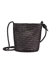 Reed Small Handwoven Leather Barrel Crossbody