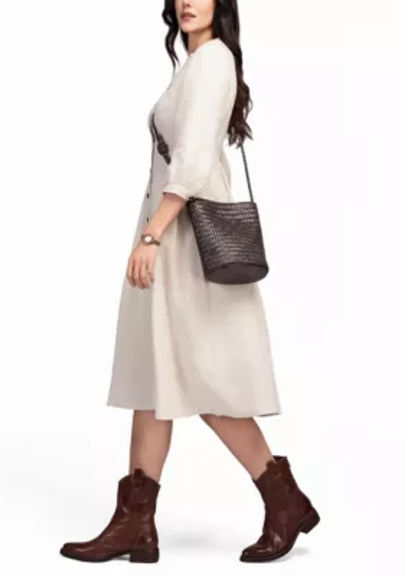 Reed Small Handwoven Leather Barrel Crossbody