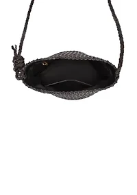 Reed Small Handwoven Leather Barrel Crossbody