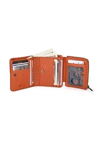 Clover Slim Leather Trifold RFID Wallet