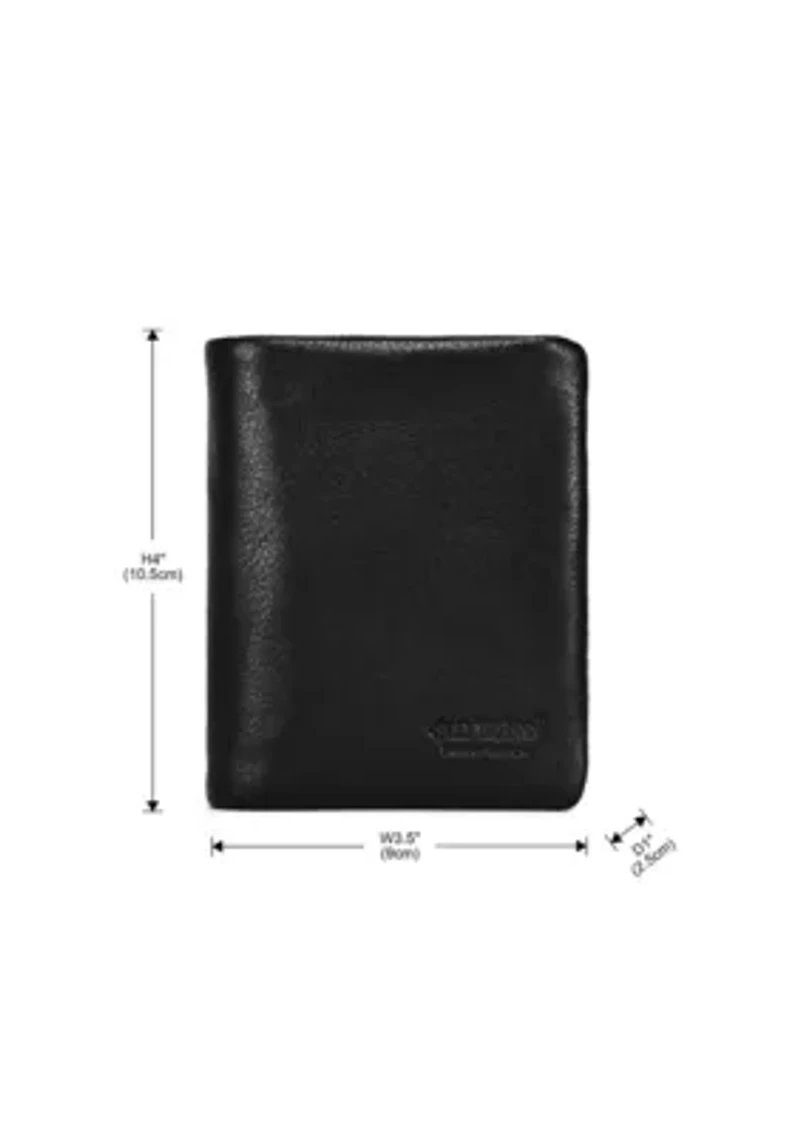 Clover Slim Leather Trifold RFID Wallet