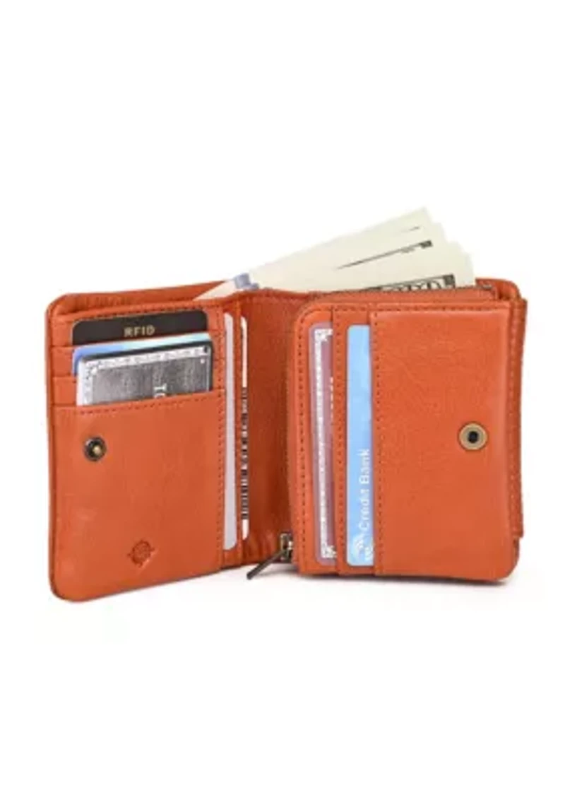 Clover Slim Leather Trifold RFID Wallet