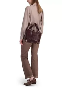 Lily Small Handwoven Everyday Leather Tote