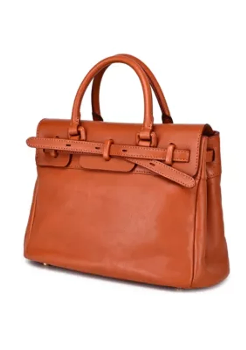 Wishbone Small Structured Leather Satchel