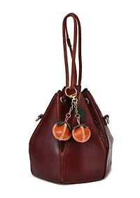 Simi Mini Handcrafted Leather Botanical Fruit Charm