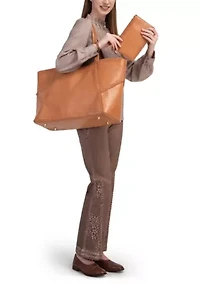 Wishbone Oversized Leather Carryall Tote