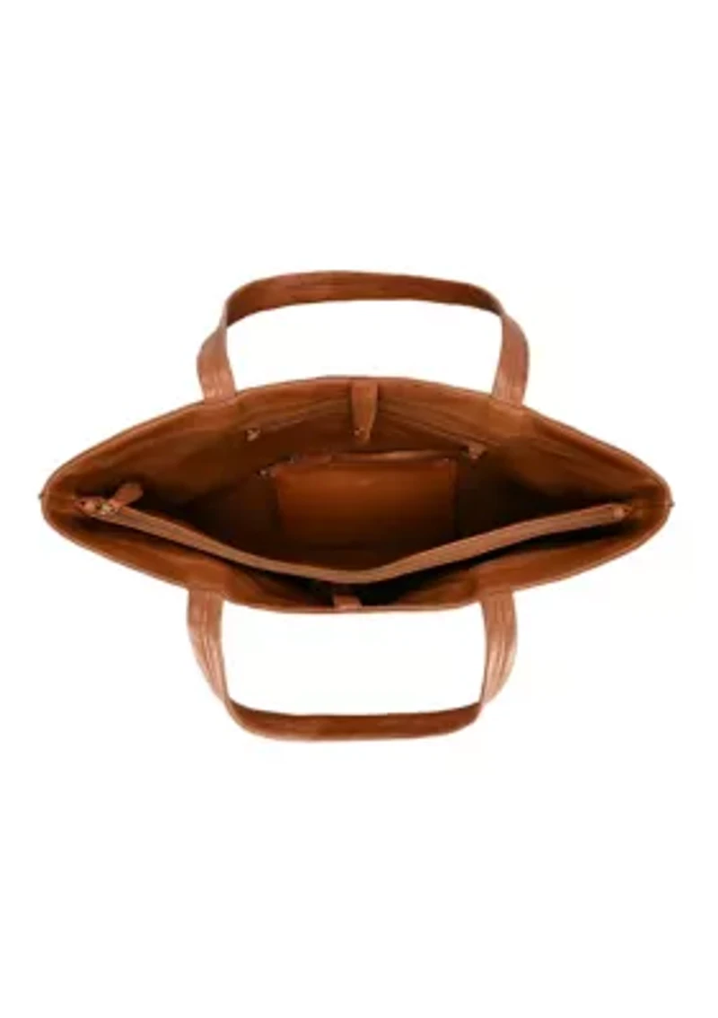 Wishbone Oversized Leather Carryall Tote