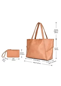 Wishbone Oversized Leather Carryall Tote