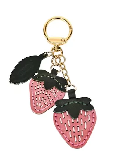 Strawberry Mini Handcrafted Leather Botanical Fruit Keychain