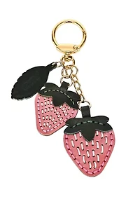 Strawberry Mini Handcrafted Leather Botanical Fruit Keychain