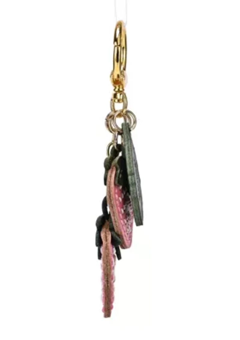 Strawberry Mini Handcrafted Leather Botanical Fruit Keychain