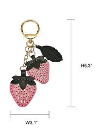 Strawberry Mini Handcrafted Leather Botanical Fruit Keychain