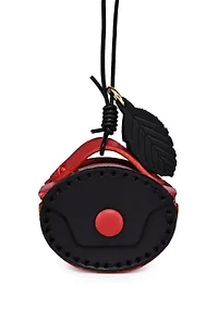 Oval Mini Handcrafted Two Tone Leather Charm