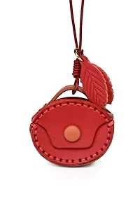 Oval Mini Handcrafted Two Tone Leather Charm